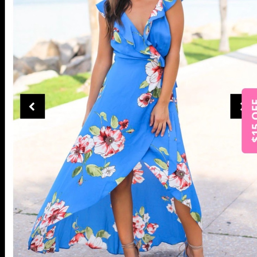 Blue Wrap Dress *runs small*